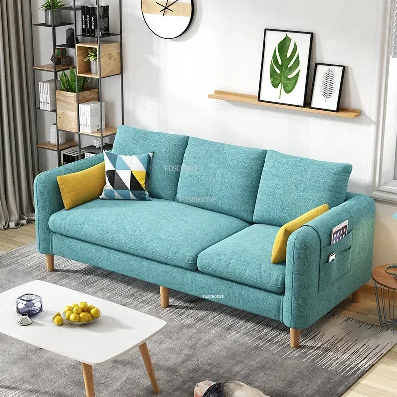 Elegant Nordic Double Seat Sofa for Living Room
