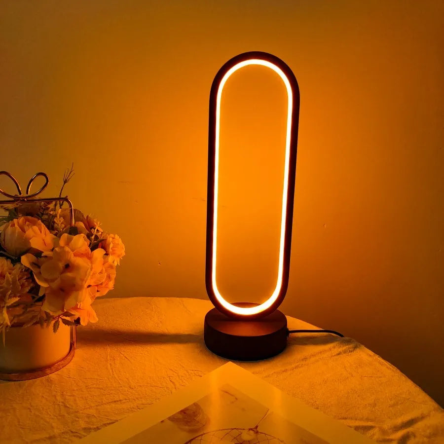 Elegant LED Ring Lamp with Three-Color Dimming