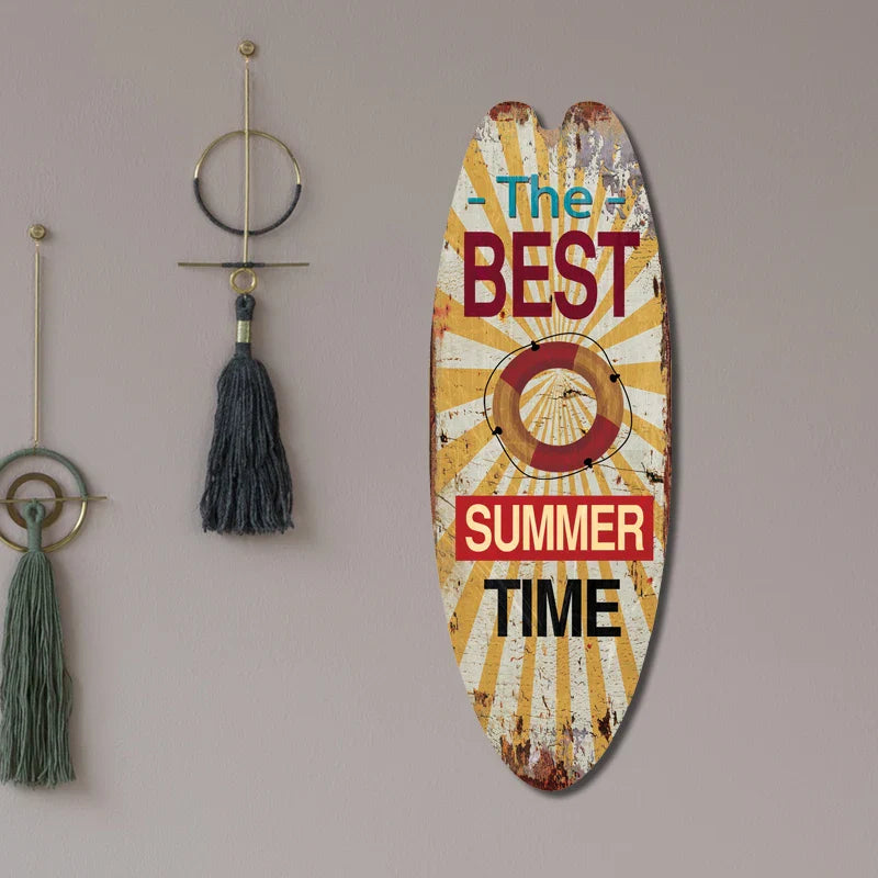 Vintage Surfboard Wooden Wall Sign – Ocean Beach Decor