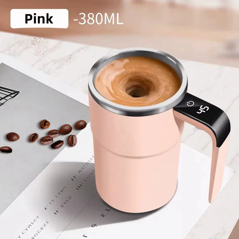Elegant 380ML Self-Stirring Coffee Mug with Temp Display