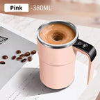 Elegant 380ML Self-Stirring Coffee Mug with Temp Display