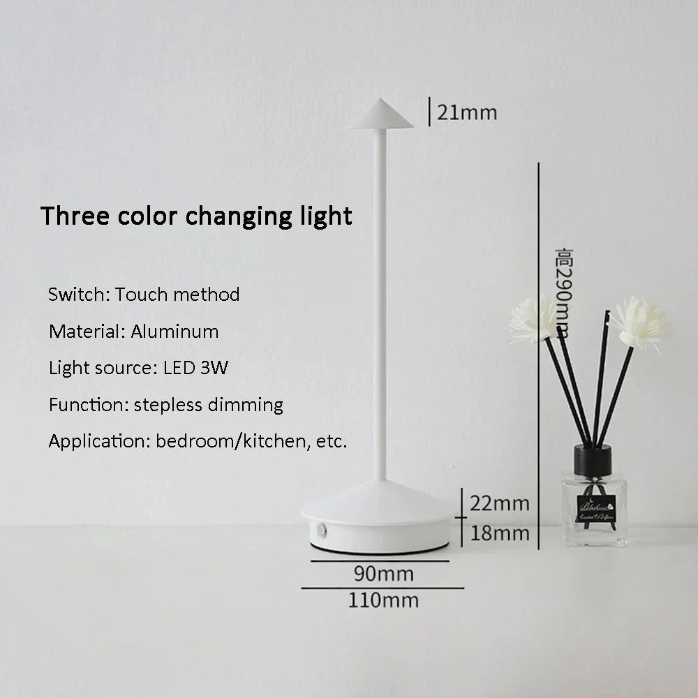 Elegant Rechargeable LED Table Lamp with Touch Sensor