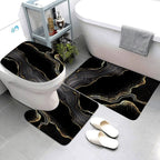 Elegant Marble Bath Mat Set - Luxurious Anti-Slip Comfort