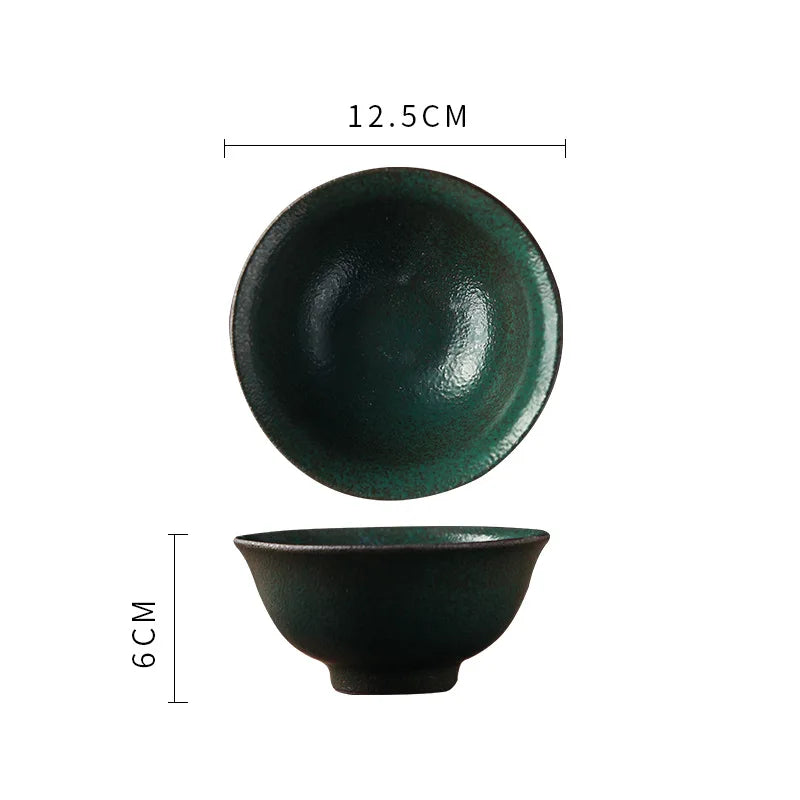 Exquisite Green Ceramic Bowl Set for Elegant Dining