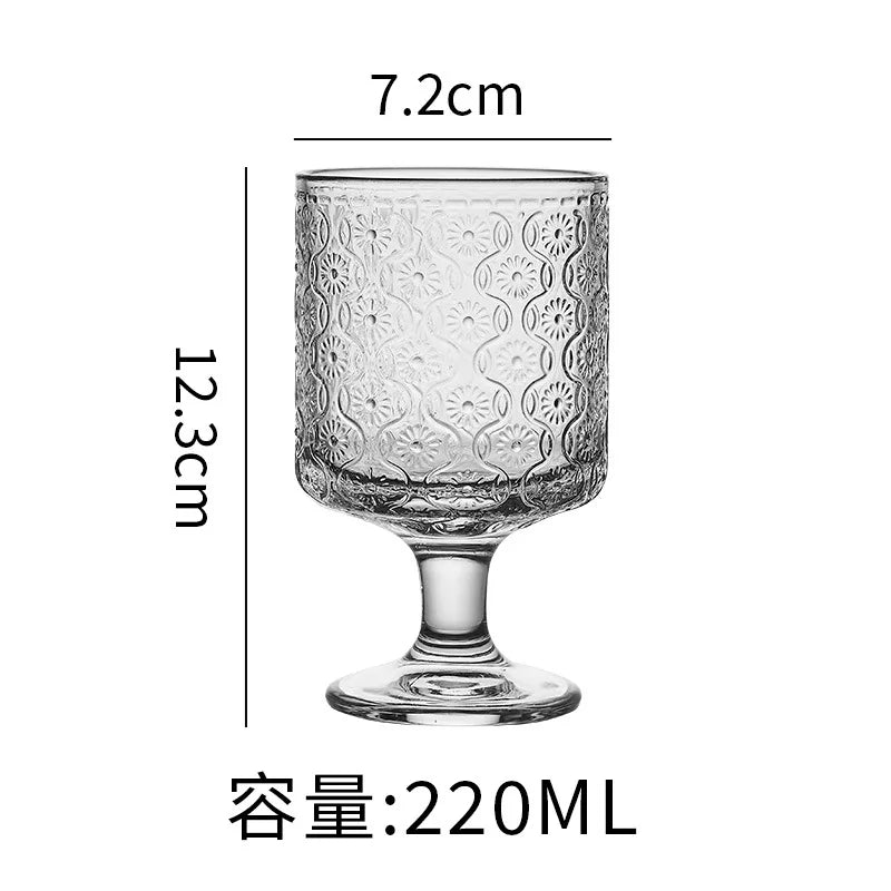 Exquisite Vintage Sunflower Relief Glassware