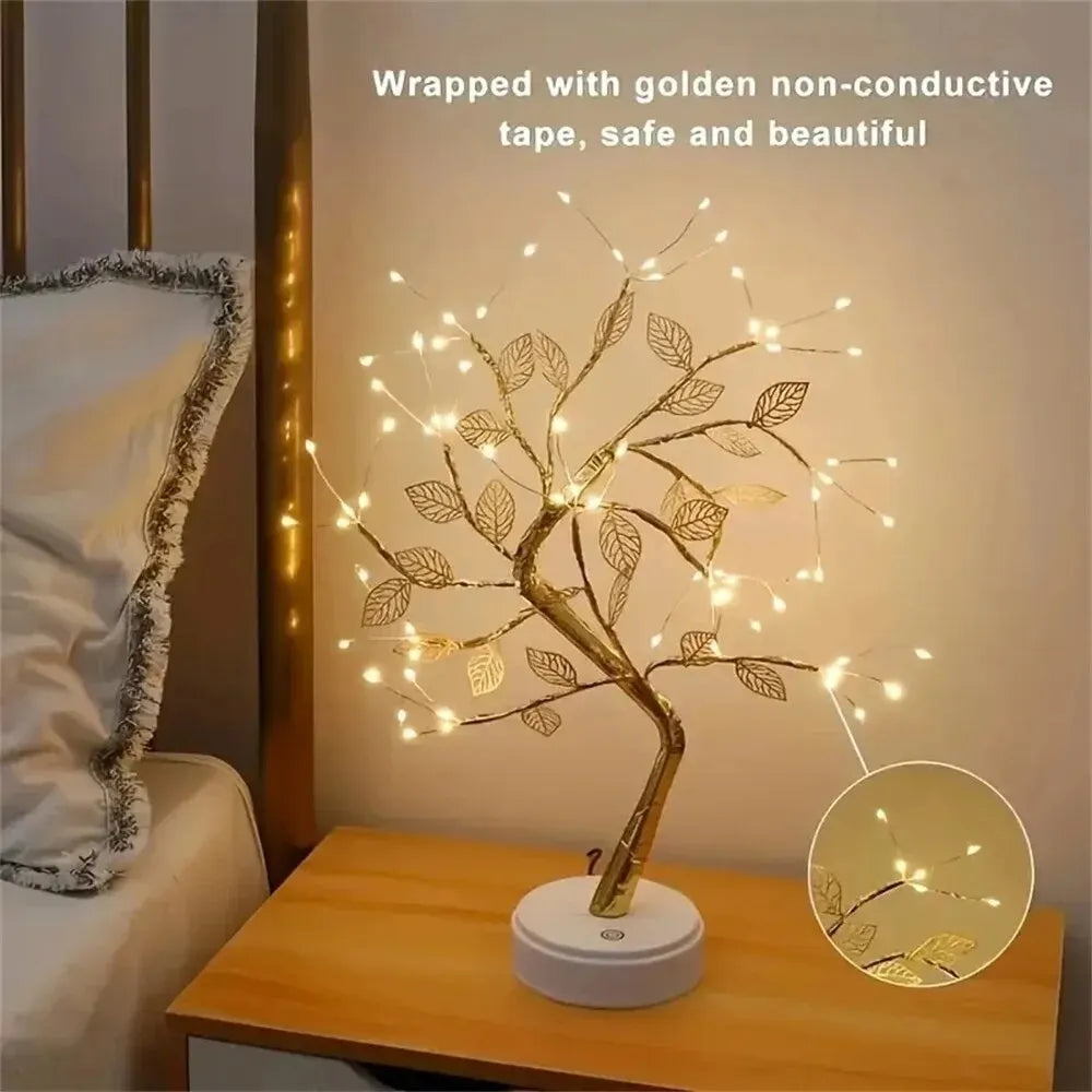 Enchanting LED Rose Leaf Table Lamp - Elegant USB Fairy Light