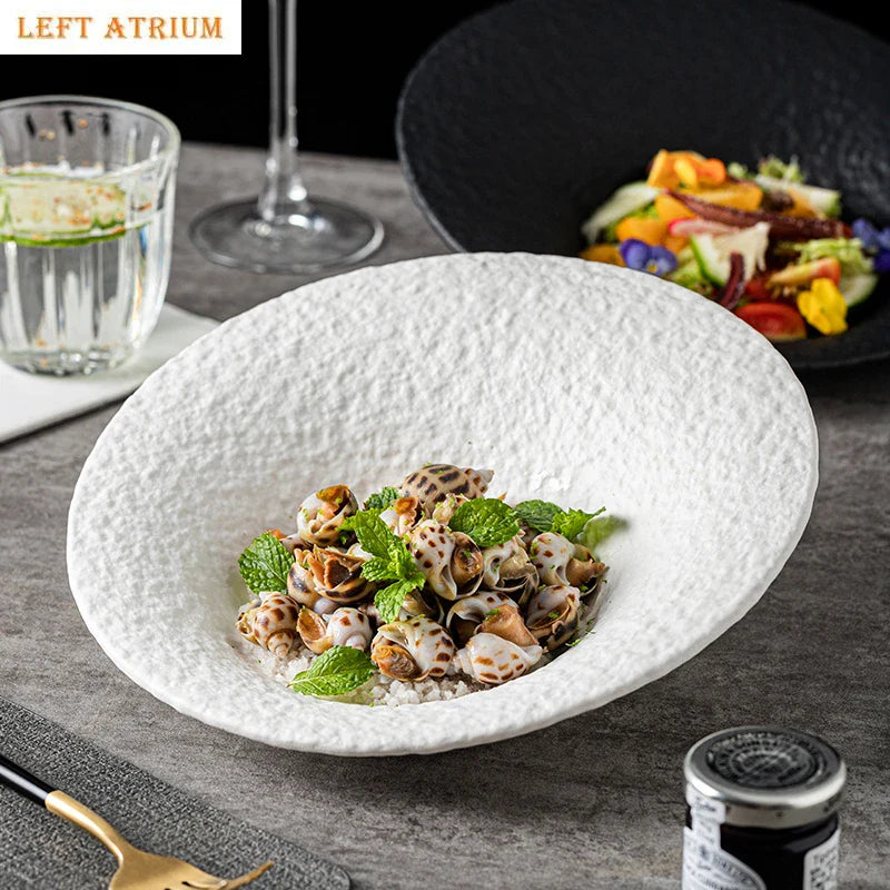 Elegant Oblique Ceramic Dining Bowl
