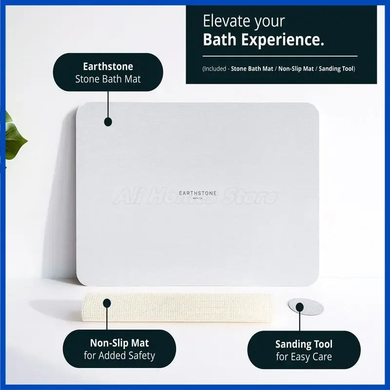 Luxurious Diatomaceous Stone Bath Mat - Ultra-Absorbent & Eco-Friendly