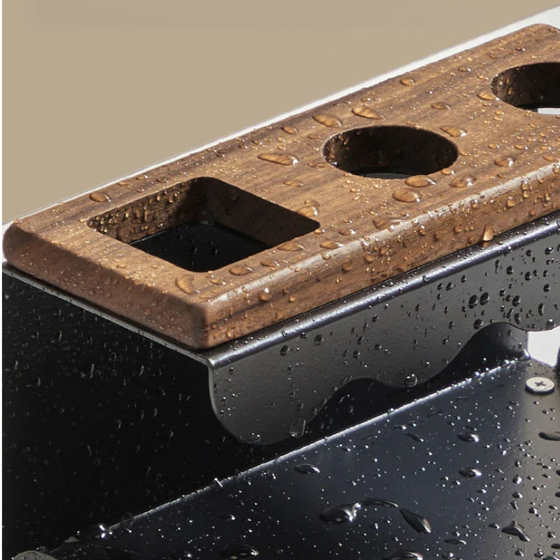 Elegant Walnut Toothbrush Holder & Organizer