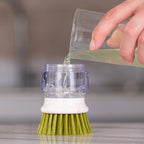 Kitchen Wash Pot Dish Brush with Dispenser Liquid Filling By Pressing Does Not Hurt Pan Automatic Cleaning Brushes