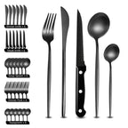 Elegant Black Stainless Steel Dinnerware Set - 30pcs