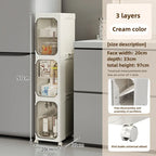 Elegant Narrow Bathroom Storage Cabinet with Wheels