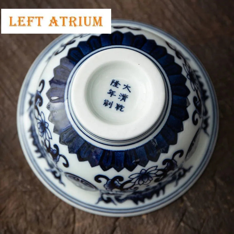 Exquisite Blue and White Porcelain Teacup - Masterpiece Ceramic