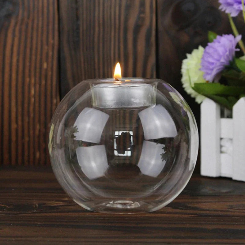 Exquisite European Glass Candle Holder - Elevate Your Home Décor