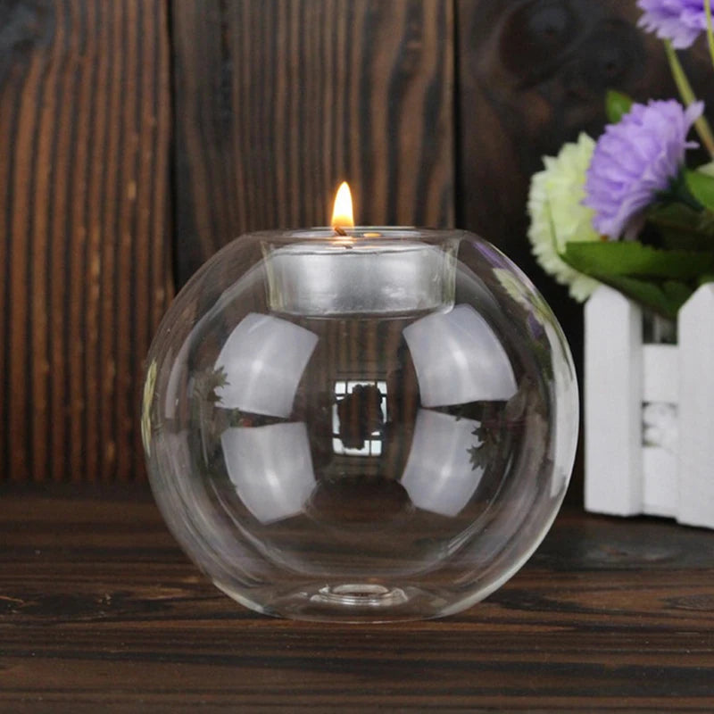 Exquisite European Glass Candle Holder - Elevate Your Home Décor