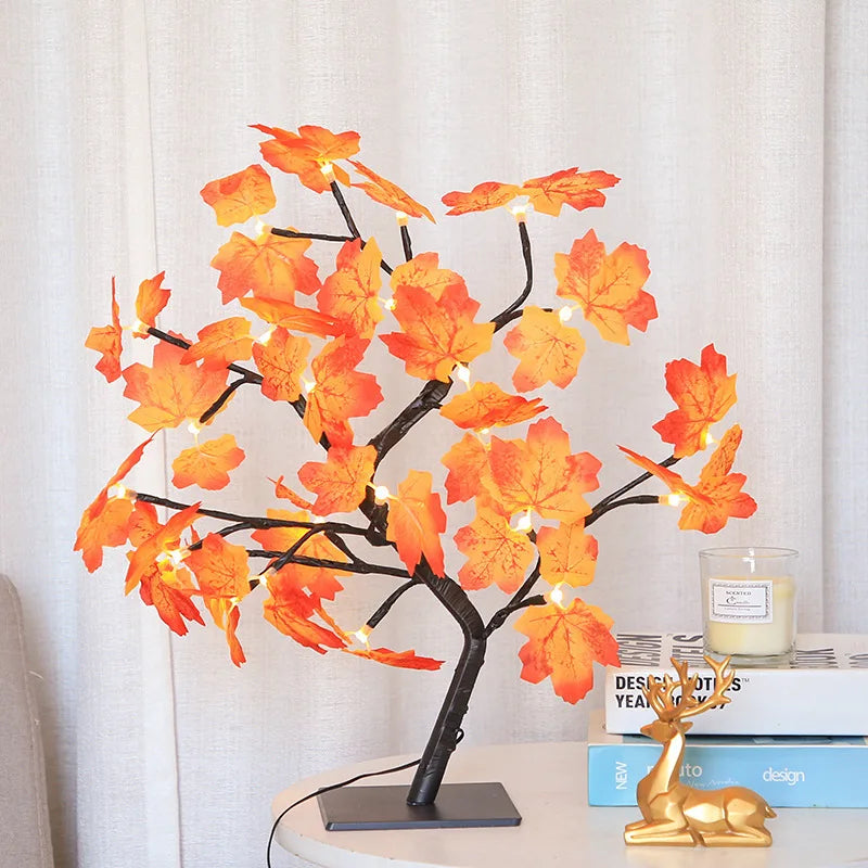 Enchanting LED Rose Leaf Table Lamp - Elegant USB Fairy Light