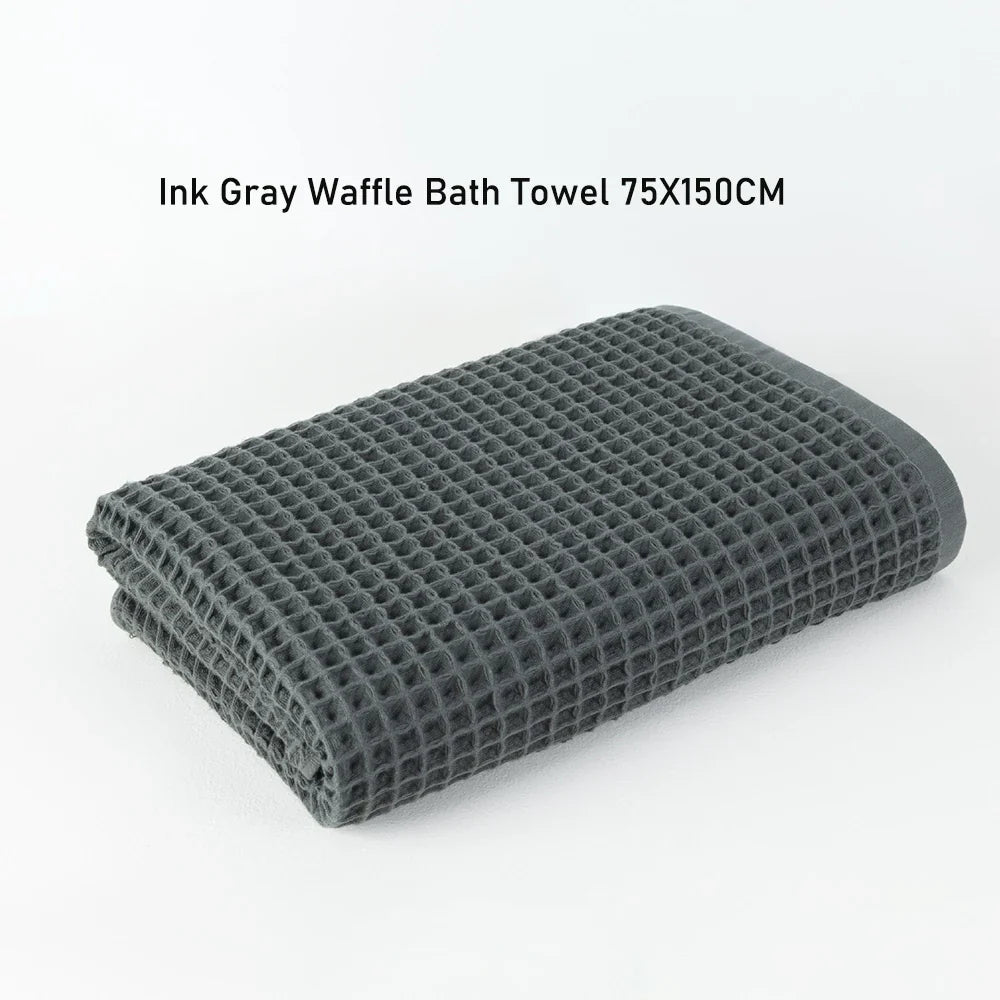 Luxurious 100% Cotton Waffle Bath Towel - Extra Large & Absorbent