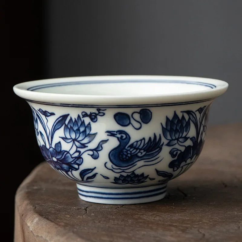 Exquisite Blue and White Porcelain Teacup - Masterpiece Ceramic