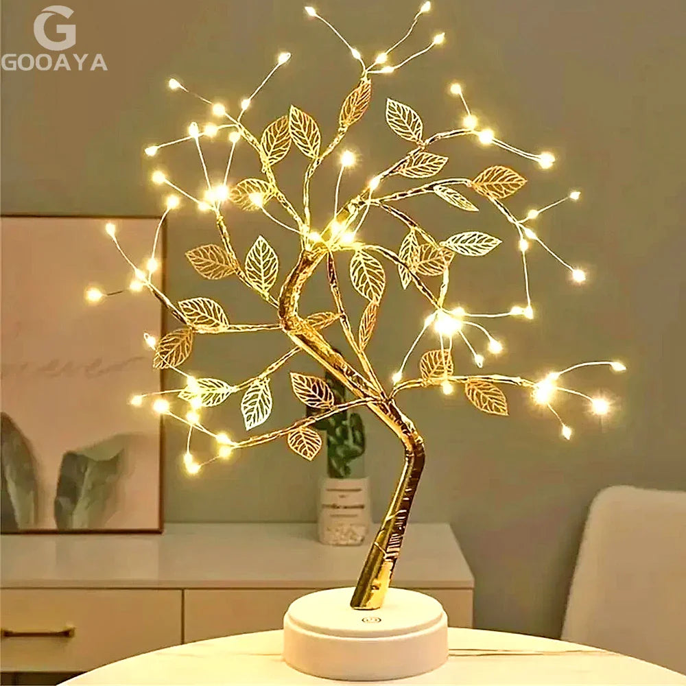Enchanting LED Rose Leaf Table Lamp - Elegant USB Fairy Light