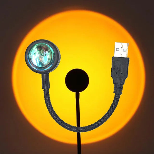 USB Sunset Lamp LED Rainbow Neon Night Light Projector Photography Wall Atmosphere Lighting for Bedroom Room Decor Nightlights