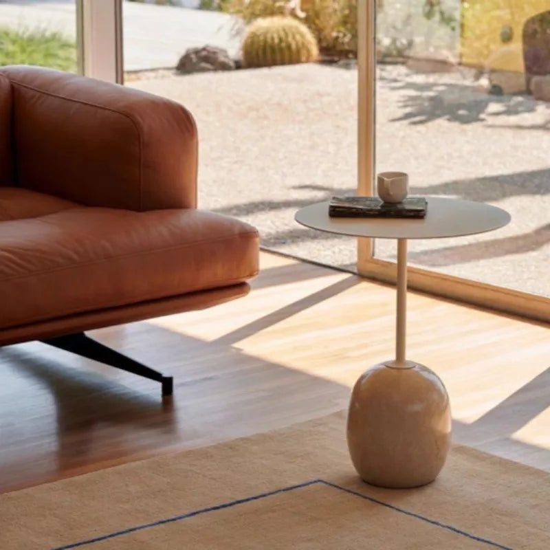 Elegant Marble Round Coffee Table