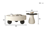 Elegant Cream Coffee Table with Storage Drawers