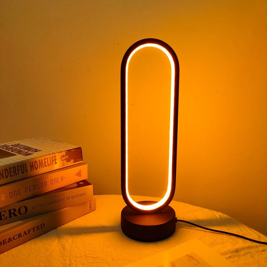 Elegant LED Ring Lamp with Three-Color Dimming