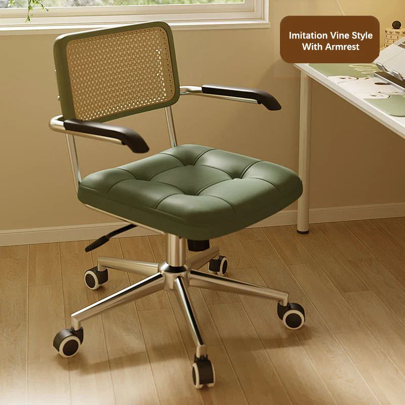 Elegant Retro Office Chair with Swivel and Rocking Function