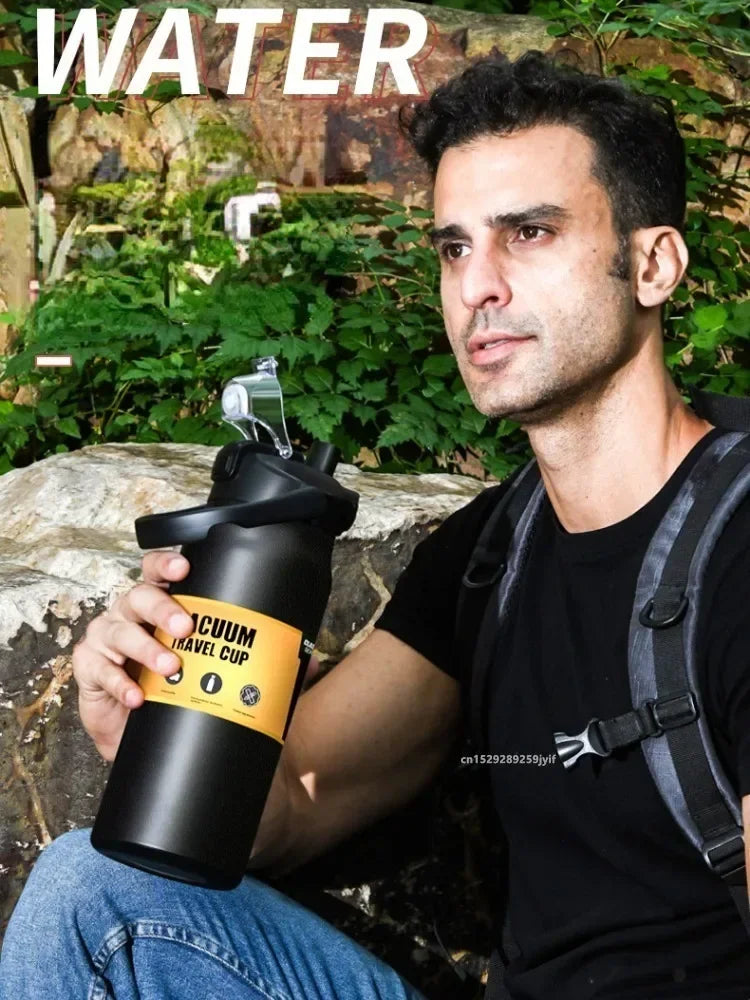 Elegant Stainless Steel Insulated Water Bottle with Straw