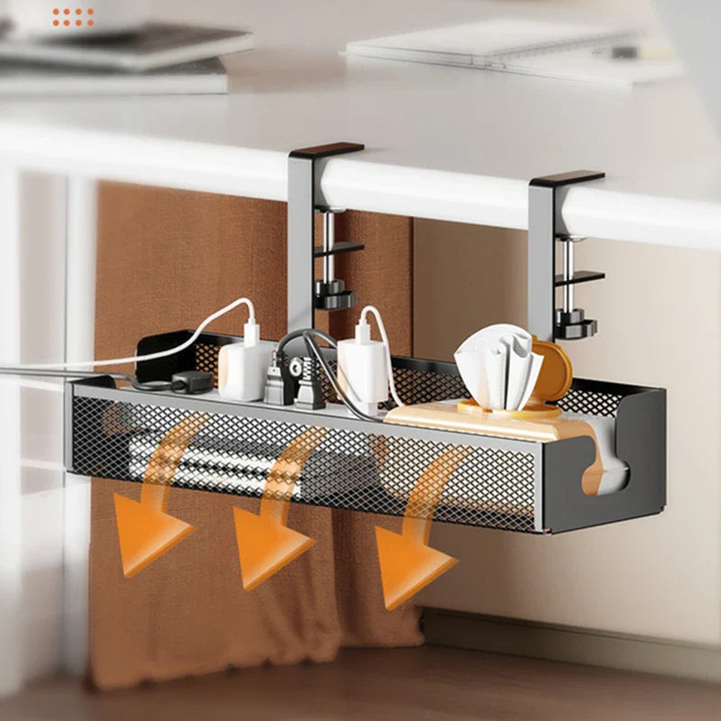 Elegant Under Desk Cable Management Tray with Clamp