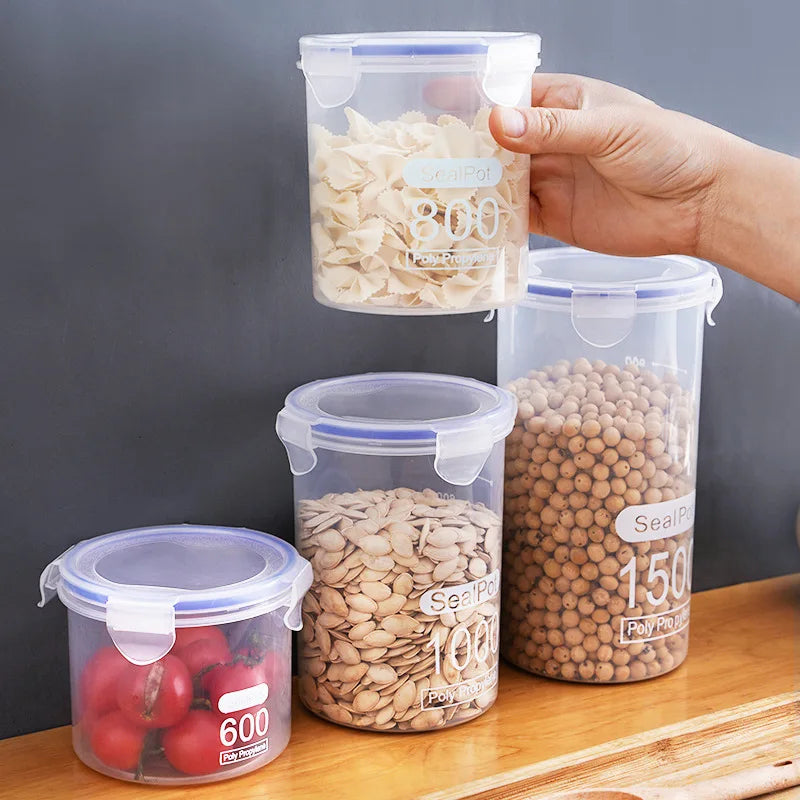 Premium Transparent Kitchen Food Storage Set - Moisture-Proof & Large Capacity