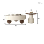 Elegant Cream Coffee Table with Storage Drawers