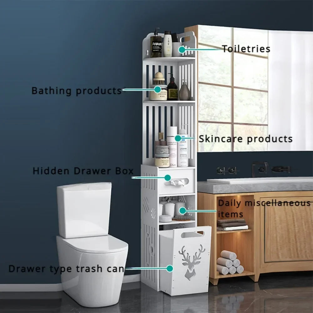 Elegant Bathroom Corner Storage Cabinet - Maximize Space & Style