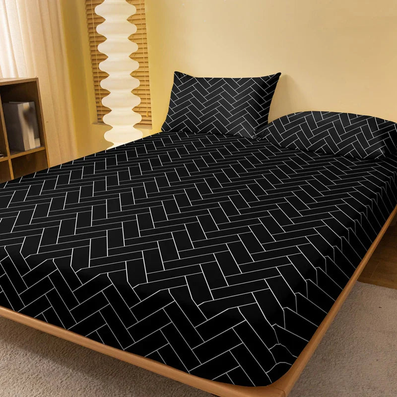 Luxurious Geometric Pattern Frosted Bedsheet