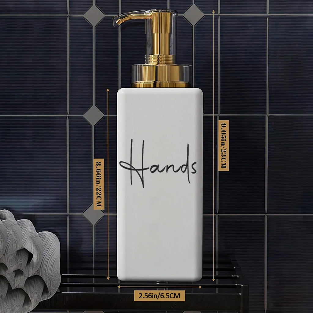 Elegant Square Soap Dispenser Set with Gold Pump