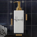 Elegant Square Soap Dispenser Set with Gold Pump