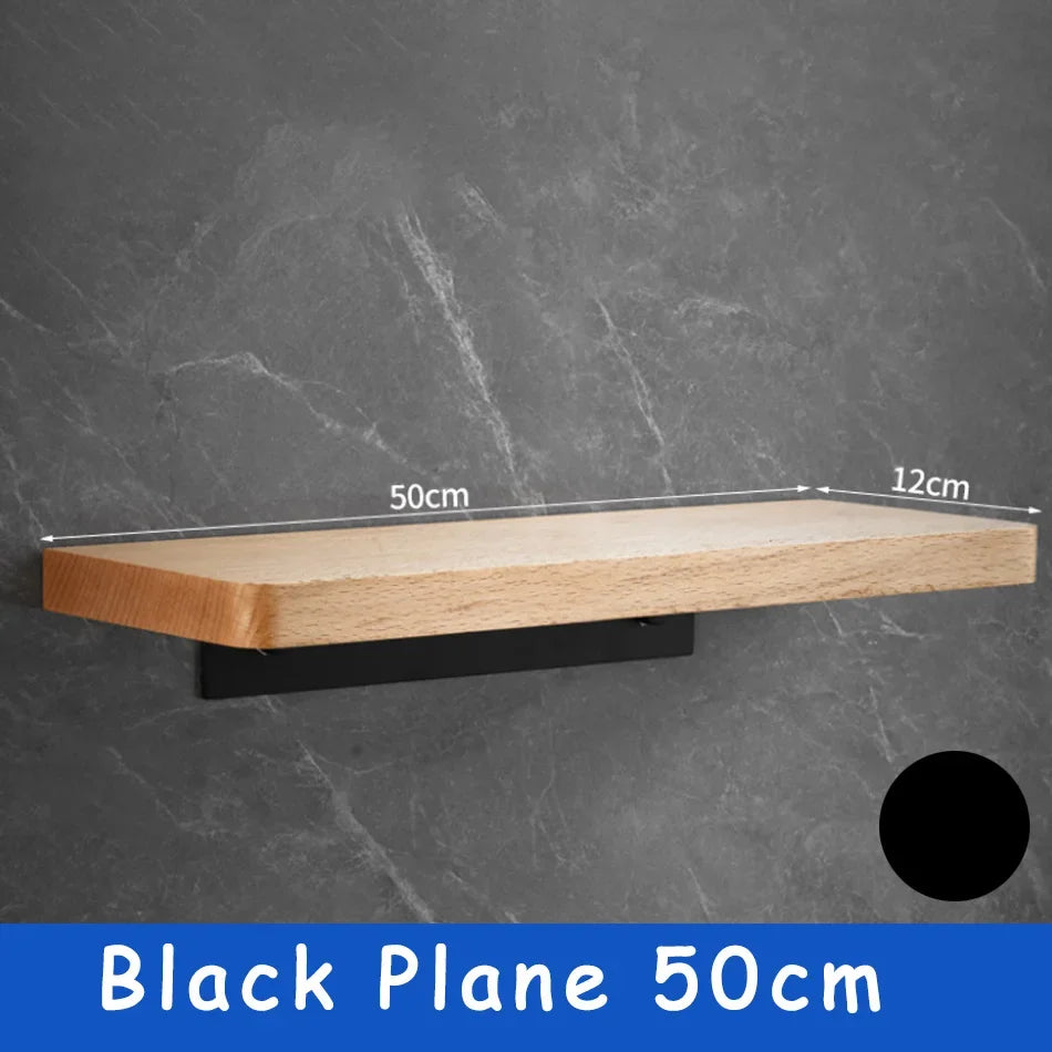 Elegant Wall-Mounted Wooden Bathroom Shelf