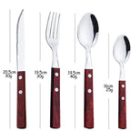 Exquisite Wooden Handle Stainless Steel Cutlery Set - 24Pcs