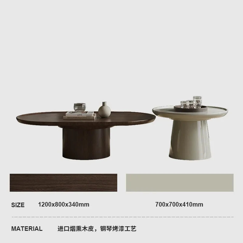 Nordic Elegance: Minimalist Oval Coffee Table