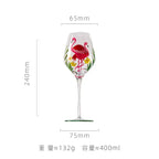 Exquisite Hand-Painted Floral Wine Goblet