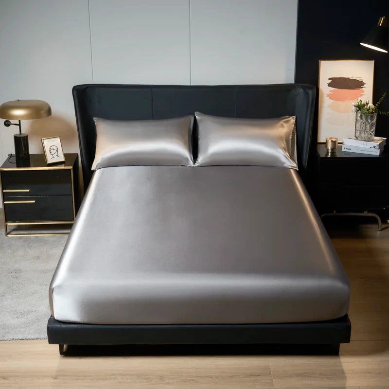 Luxury Satin Bedding Set with Elastic Fit - King Size
