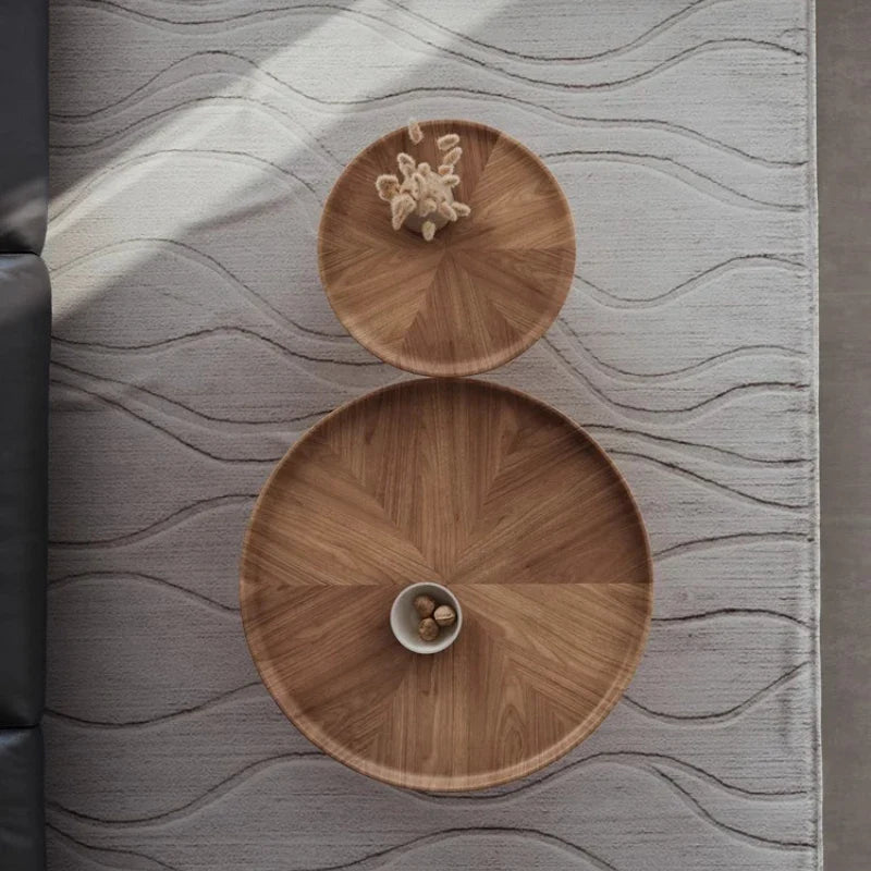 Exquisite Walnut Round Coffee Table for Modern Living Rooms