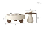 Elegant Cream Coffee Table with Storage Drawers