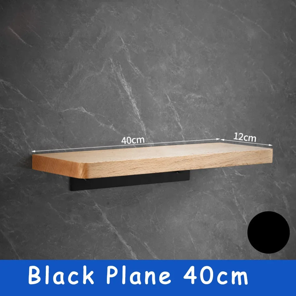 Elegant Wall-Mounted Wooden Bathroom Shelf