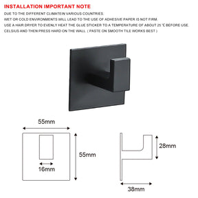 Black Self-Adhesive Wall Hooks For Hanging Keys Clothes Hanger Door 3M Robe Hook Coat Rack Towel Holder Bathroom Accessories