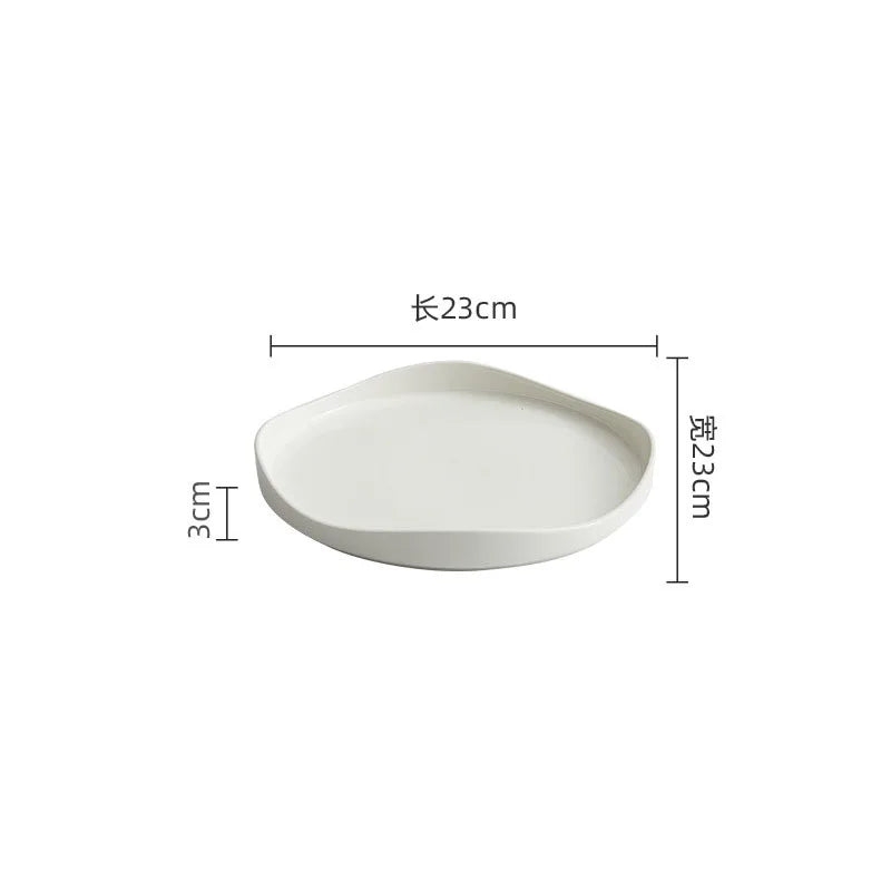 Elegant Ceramic Dinner Plate - Irregular Design for Modern Dining