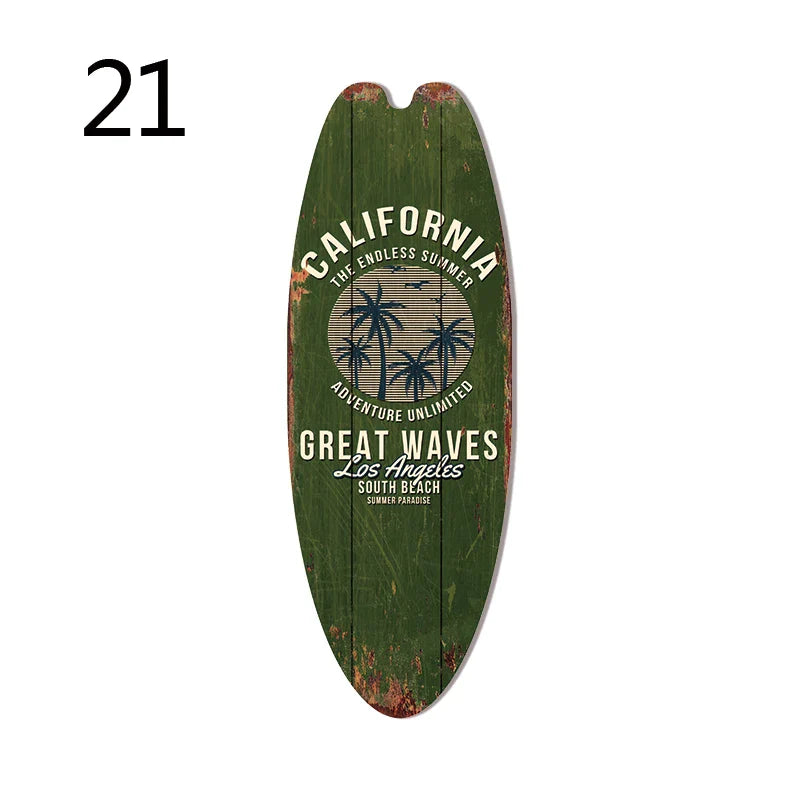 Vintage Surfboard Wooden Wall Sign – Ocean Beach Decor