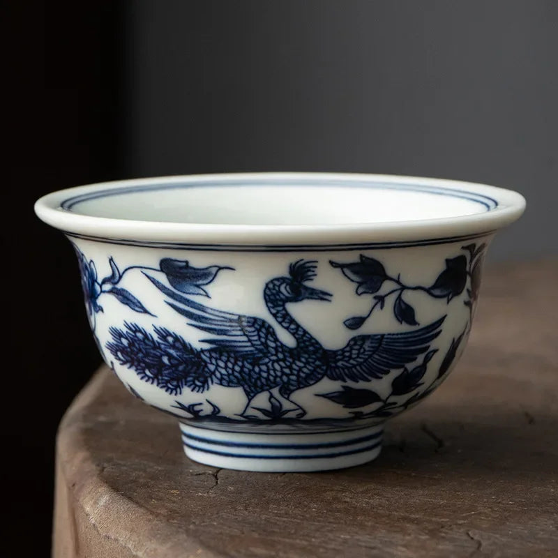 Exquisite Blue and White Porcelain Teacup - Masterpiece Ceramic