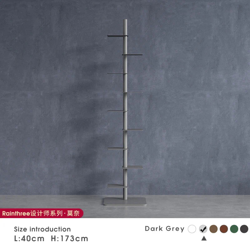 Nordic Minimalist Vertical Metal Bookcase for Children