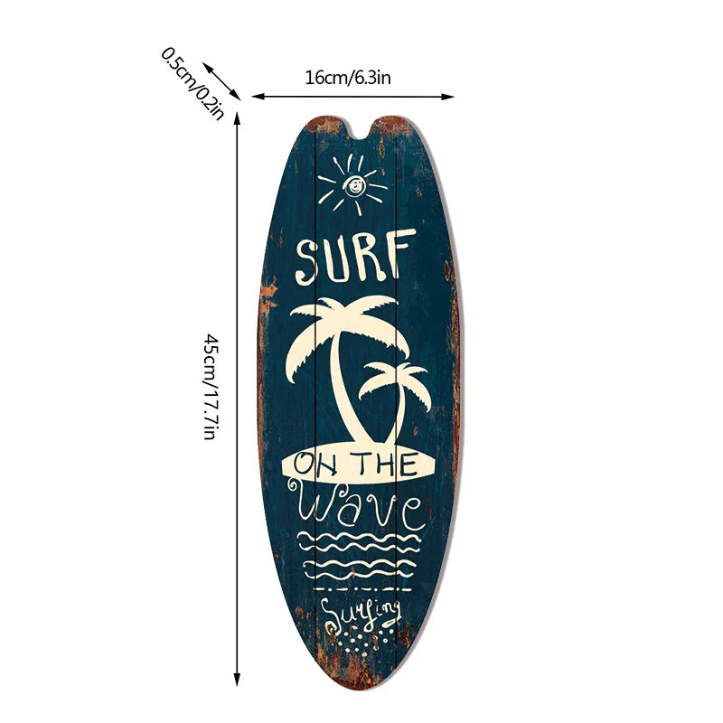 Vintage Surfboard Wooden Wall Sign – Ocean Beach Decor